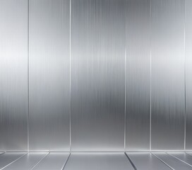 Aufkleber - A metallic wall with vertical lines, creating a textured and reflective surface
