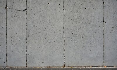 Poster - A close-up view concrete wall, showing cracks and holes, with a black border at the bottom