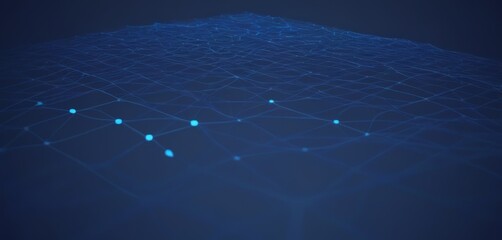 Fototapete - a digital illustration network of interconnected lines and dots, creating a sense of depth and complexity The lines and dots are arranged in a