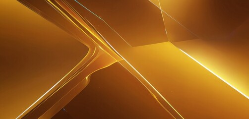 Aufkleber - a striking abstract composition of intersecting lines and curves in shades of gold and brown, creating a sense of depth and movement