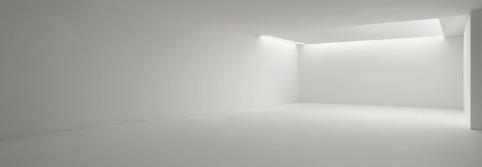 Aufkleber - a minimalist, white-themed room with a large skylight, a minimalist white wall, and a minimalist white floor.