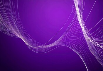 Poster - a purple background with a series of white lines that appear to be in motion, creating a dynamic and abstract visual effect
