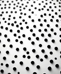 Poster - A close-up white background with numerous black dots scattered randomly, creating a visually striking pattern