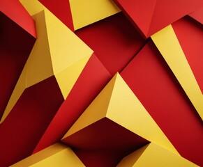 a geometric pattern composed of overlapping red and yellow triangles, creating a visually striking and abstract design