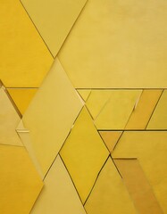 Aufkleber - a geometric pattern composed of overlapping yellow triangles and rectangles, creating a visually striking and abstract design
