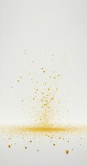 Aufkleber - a white background with scattered yellow dots, resembling a splash of paint or a burst of confetti.