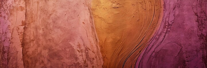 Leinwandbilder - a close-up view textured surface with a gradient of warm colors, including shades of pink, orange, and brown