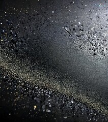 Poster - a dark, starry night sky with a multitude of small, glittering particles scattered across the frame, creating a sense of depth and movement
