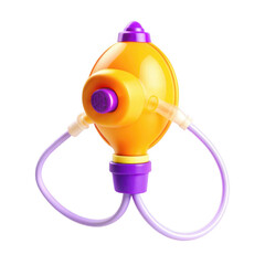 Poster - A vibrant yellow and purple toy squeezer, designed for children, showcases bright colors and playful design. Ideal for imaginative play.