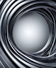 Aufkleber - a complex, abstract design composed of curved metallic lines and a central white circle, creating a sense of depth and movement