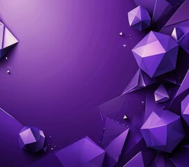 Poster - a purple background with a variety of geometric shapes, including triangles, diamonds, and cubes, scattered across the frame