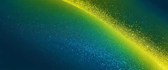 Aufkleber - a vibrant abstract composition with a gradient of blue and green hues, accented by a yellow streak that appears to be glittering or sparkling