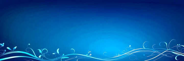 Aufkleber - a dark blue background with a repeating pattern of white swirls and leaves, creating a sense of movement and natural beauty