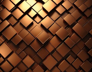 Poster - a repeating pattern of brown square tiles arranged in a diagonal grid, creating a visually striking and textured background