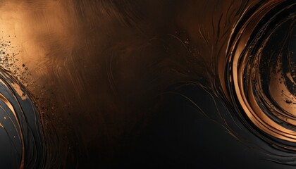 Poster - a dark, abstract background with a striking contrast of gold and black The gold elements are positioned on the left side, while the black elements are on the right side,
