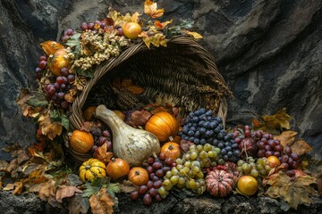 Wall Mural - The beautiful and autumnal cornucopia - generative ai