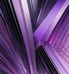 Leinwandbilder - a complex pattern of intersecting lines and curves in shades of purple and black, creating a visually striking abstract design