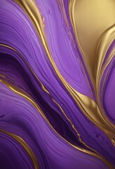 Fototapete - a striking abstract composition of purple and gold hues, with a fluid, swirling pattern that creates a sense of movement and dynamism