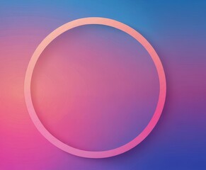 Aufkleber - A circular frame with a gradient background of pink and blue