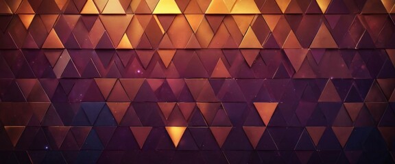 Poster - a repeating pattern of triangles in various shades of orange, purple, and blue, creating a visually striking and abstract background