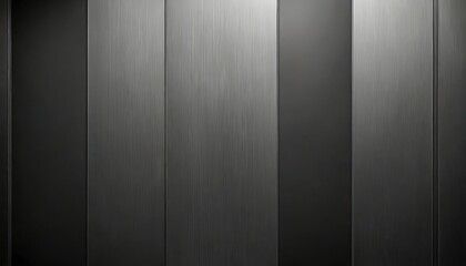 Poster - A close-up view dark gray metal panel, with vertical lines running through it, creating a textured and reflective surface