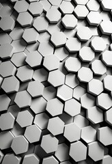 Leinwandbilder - a repeating pattern of white hexagonal shapes arranged in a grid-like fashion, creating a visually striking and geometric composition
