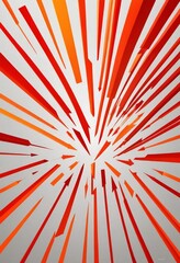Fototapete - a radial explosion of red and orange lines radiating outwards from a central point, creating a dynamic and visually striking composition.