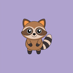 Wall Mural - Vector illustration of raccoon cartoon