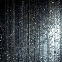 Fototapete - a dark, textured surface with vertical lines and small, scattered specks of light, creating a sense of depth and movement