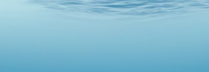 Poster - a serene underwater scene with a calm, light blue-green hue, featuring a gentle wave pattern and a subtle reflection of the sky on the water's surface