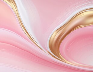 Aufkleber - a pink and gold abstract background with a fluid, wavy pattern
