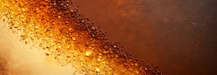 Fototapete - A close-up view textured surface with a gradient of warm colors, featuring a mix of brown, orange, and yellow hues
