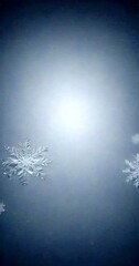Leinwandbilder - a blurred, gradient background with three distinct snowflakes in the top left and bottom right corners, each with intricate, symmetrical patterns