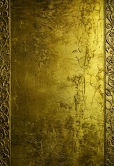 Poster - a textured golden background with a decorative border on the left and right sides