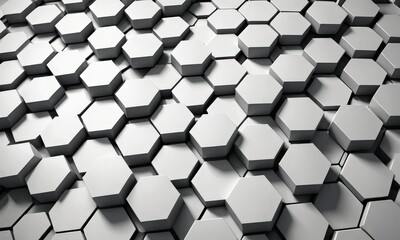Leinwandbilder - A repeating pattern of white hexagonal shapes arranged in a grid-like fashion, creating a visually striking and geometric design.