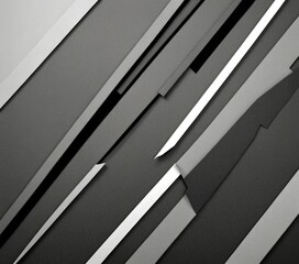 Leinwandbilder - a black and white abstract composition with diagonal lines intersecting at various angles, creating a sense of depth and movement