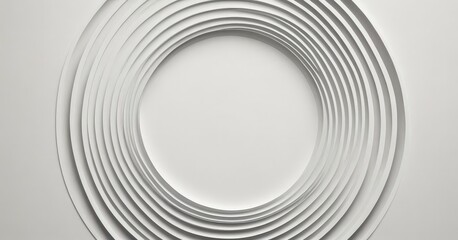Aufkleber - A white paper cutout is arranged in concentric circles, creating a visually striking abstract design