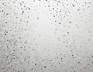 Poster - a white background with numerous black dots scattered randomly across it, creating a sense of randomness and chaos
