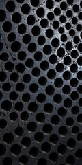 Fototapete - a close-up view textured surface with a grid-like pattern of circular holes, creating a visually striking and abstract design