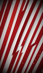 Poster - a striking abstract pattern of diagonal red and white stripes, creating a dynamic and visually captivating composition