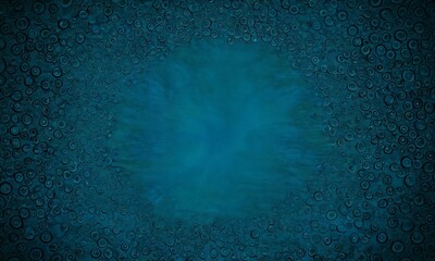 Fototapete - a close-up view blue-green surface with numerous small circular water droplets scattered across it, creating a textured and abstract pattern