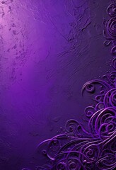 Leinwandbilder - a textured purple background with a central, abstract design of swirling, curving lines and shapes