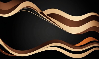 Poster - a dark background with a repeating pattern of brown and orange wavy lines, creating a sense of movement and rhythm
