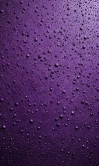 Poster - a close-up view purple surface with numerous small, round water droplets scattered across it, creating a textured and abstract pattern