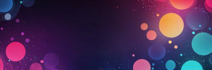 Poster - a vibrant display of colorful circles and dots against a dark background, creating a visually striking and dynamic composition