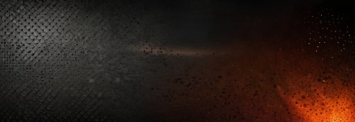 Fototapete - a dark, textured background with a gradient of black and orange. The top half of the image is dark, while the bottom half transitions from black to orange, creating a sense