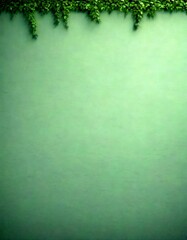 Poster - a dark green wall with a row of green leaves hanging from the top, creating a natural border
