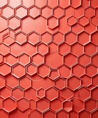 Leinwandbilder - a repeating pattern of pink hexagonal shapes arranged in a grid-like fashion, creating a visually striking and geometric design