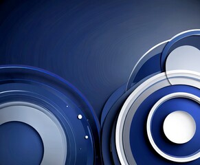Aufkleber - a collection of overlapping concentric circles in shades of blue and gray, creating a visually striking abstract design