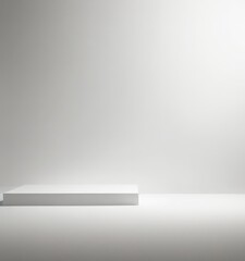 Aufkleber - A white pedestal stands alone against a plain white wall, creating a minimalist and serene atmosphere